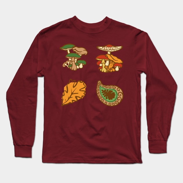 Autumn Stickers Long Sleeve T-Shirt by lyricdesigns